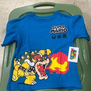 Nintendo Kids Blue T-Shirt with Bowser Design